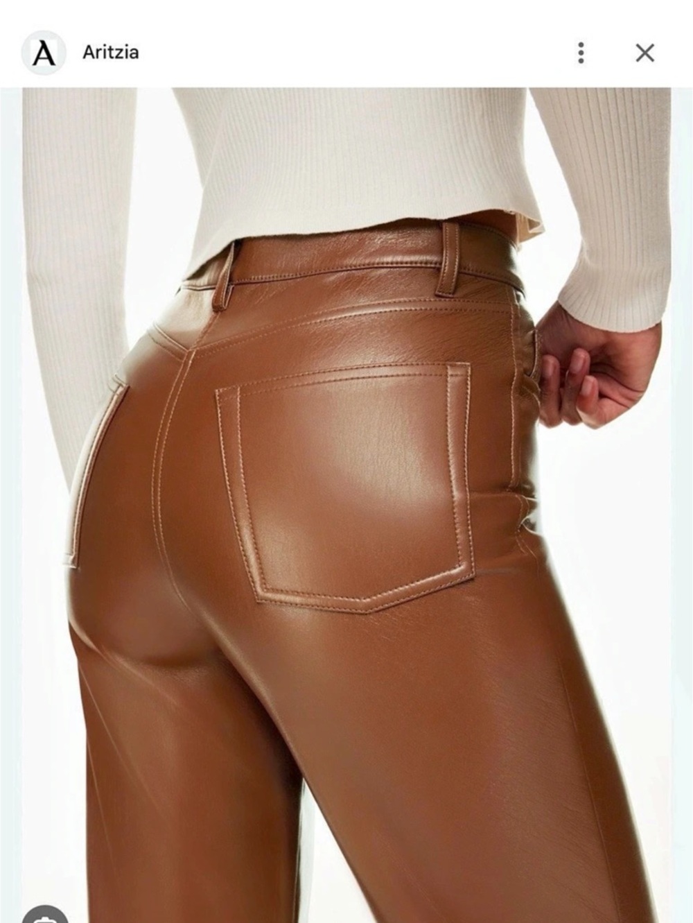 Aritzia Melina Pant Straight Leg Pants in Brown Like New